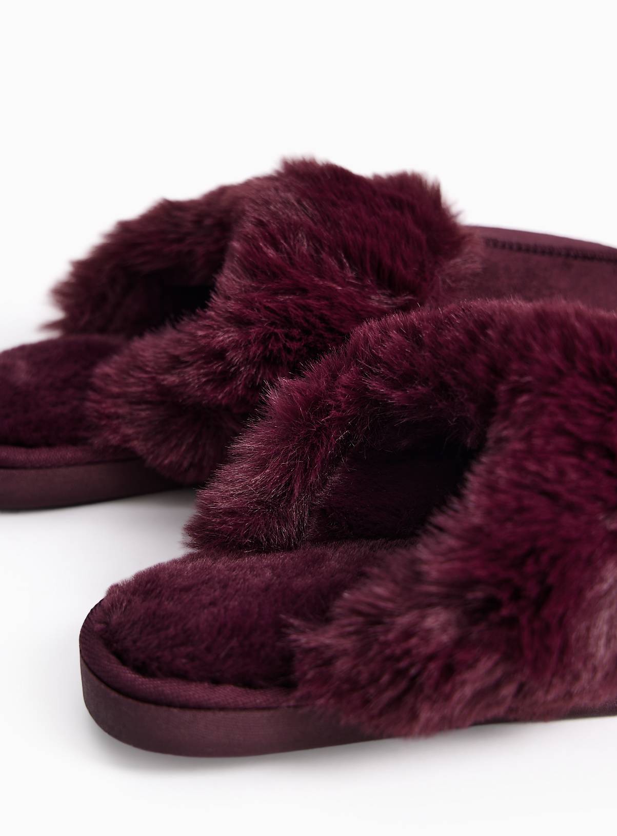 Mulberry Fur Trim Microfibre Mule Slippers S - Image 3